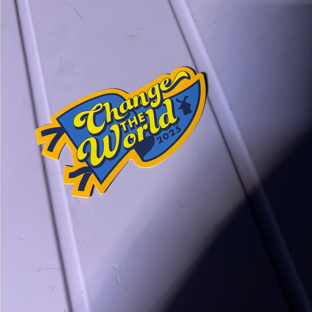 Dutch Bros Blue and Yellow 'Change the World 2025' Wall Art